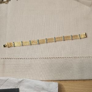 Gold Plated and Turquoise Blue Bracelet